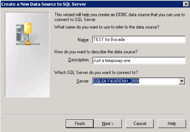 How to test SQL Server connection using ODBC