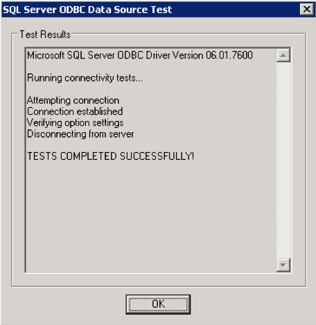 How to test SQL Server connection using ODBC
